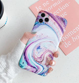 Moskado iPhone 11 Pro Max Hülle Marmor Textur - Stoßfeste glänzende Hülle Granit Abdeckung Cas TPU