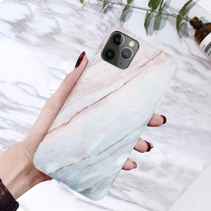 iPhone XS Hülle Marmor Textur - Stoßfeste glänzende Hülle Granit Abdeckung Cas TPU