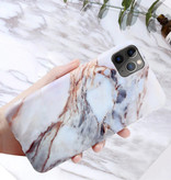 Moskado Funda para iPhone 8 Plus Textura de mármol - Funda brillante a prueba de golpes Funda de granito Cas TPU