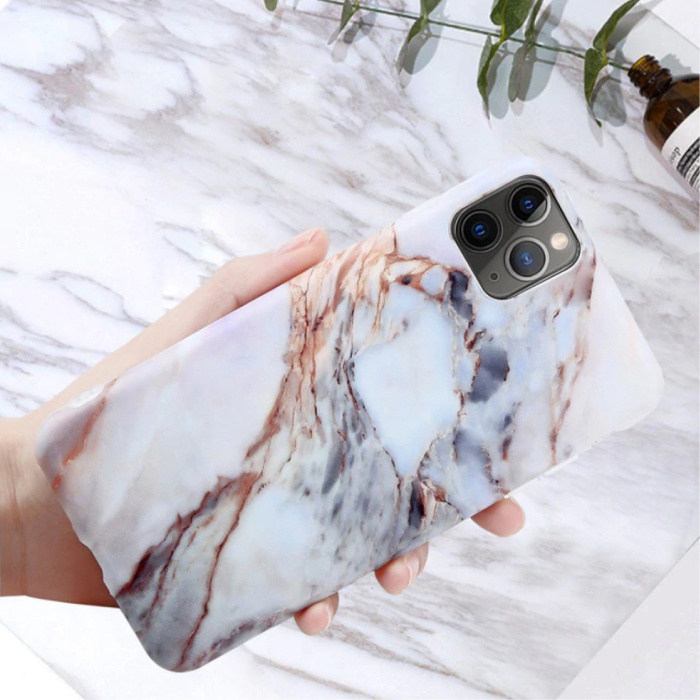 Coque iPhone 8 Plus Marble Texture - Coque antichoc brillante Granite Cover Cas TPU