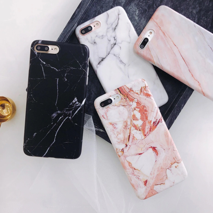verstoring Dreigend bereiden iPhone 8 Plus Hoesje Marmer Textuur - Shockproof Glossy Case Graniet |  Stuff Enough.be