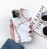 Moskado iPhone 8 Case Marble Texture - Coque antichoc brillante Granite Cover Cas TPU