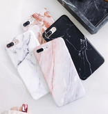 Moskado Funda para iPhone 7 Textura de mármol - Funda brillante a prueba de golpes Funda de granito Cas TPU