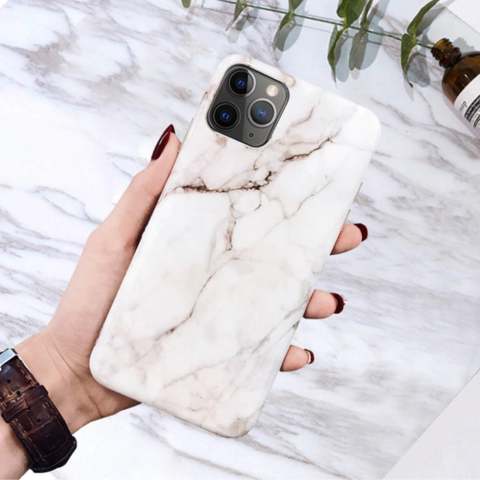 Coque iPhone XS Marble Texture - Coque antichoc brillante Granite Cover Cas TPU