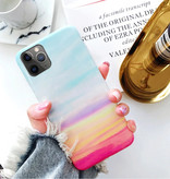 Moskado Coque iPhone XS Marble Texture - Coque antichoc brillante Granite Cover Cas TPU