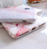 Moskado Funda para iPhone 6S Textura de mármol - Funda brillante a prueba de golpes Funda de granito Cas TPU
