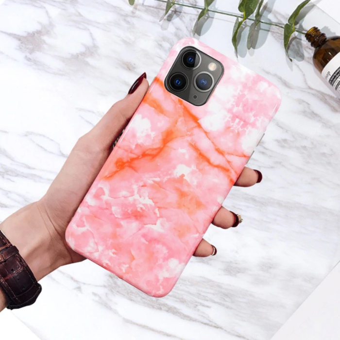 iPhone 8 Case Marble Texture - Coque antichoc brillante Granite Cover Cas TPU