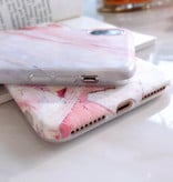 Moskado Funda para iPhone 6S Plus Textura de mármol - Funda brillante a prueba de golpes Funda de granito Cas TPU