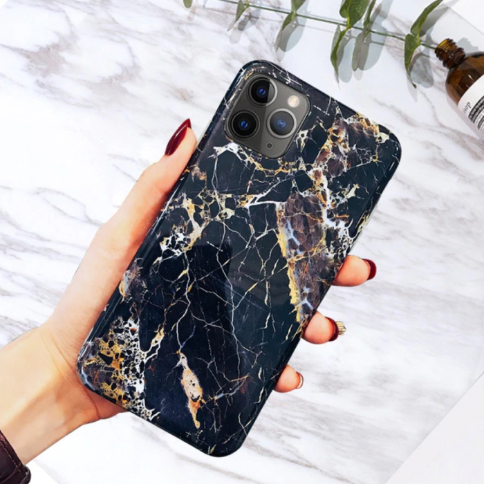 Funda para iPhone 8 Textura de mármol - Funda brillante a prueba de golpes Funda de granito Cas TPU