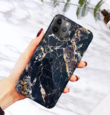 Moskado Funda para iPhone 7 Plus Textura de mármol - Funda brillante a prueba de golpes Funda de granito Cas TPU