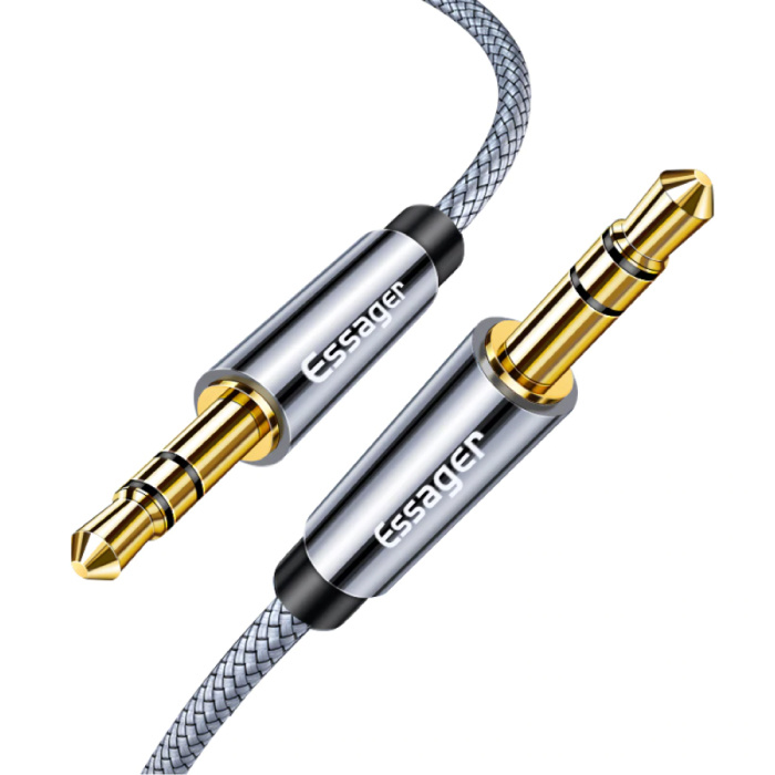 Kabel AUX Gniazdo audio 3,5 mm z plecionego nylonu - 2 metry