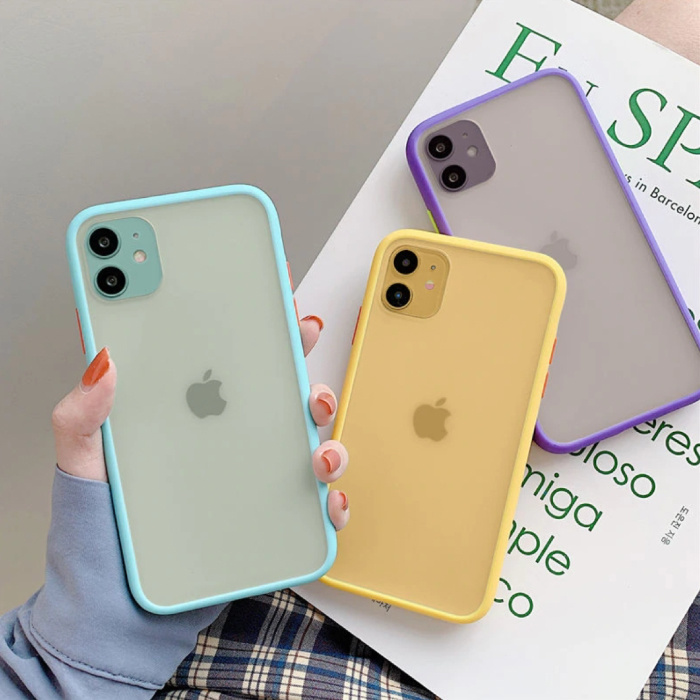 Funda de silicona cuadrada iPhone SE 2020 (morado) 