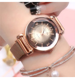 Stuff Certified® Pearl Luxury Watch Ladies - Movimento al quarzo anologo da donna in oro rosa