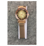Stuff Certified® Pearl Luxe Horloge Dames - Anoloog Kwarts Uurwerk voor Vrouwen Rose Gold