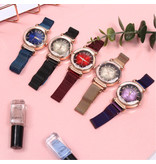 Stuff Certified® Pearl Luxe Horloge Dames - Anoloog Kwarts Uurwerk voor Vrouwen Rose Gold