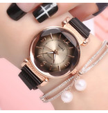 Stuff Certified® Pearl Luxury Watch Ladies - Anologue Quartz Movement for Women Black