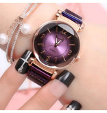 Stuff Certified® Pearl Luxury Watch Ladies - Anologue Quartz Movement for Women Purple