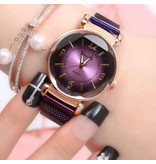 Stuff Certified® Pearl Luxury Watch Ladies - Movimiento de cuarzo anólogo para mujer púrpura