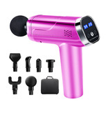 POWCAN Professioneel Massage Apparaat Gun - 20 Standen - 6 Koppen - Inclusief Opbergtas - Sport en Relax - Roze