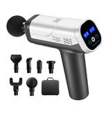 Tsingying Profesjonalny pistolet do masażu - 20 ustawień - 6 głowic - W tym torba do przechowywania - Sport i relaks - Srebrny