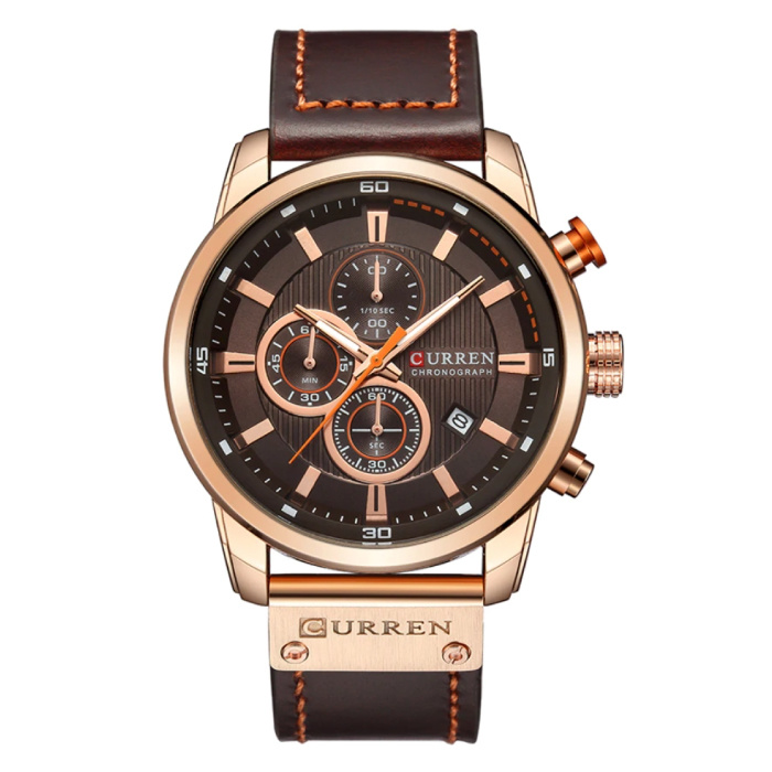 Men's Watch with Leather Strap - Anologian Luxury Quartz Movement for Men - Stainless Steel - Brown