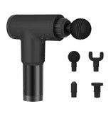 Riaxyoo Pistolet pour appareil de massage professionnel - 4 réglages - 4 têtes - Sport et détente - Noir