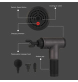 Riaxyoo Pistola para dispositivo de masaje profesional - 4 posiciones - 4 cabezas - Sport and Relax - Negro