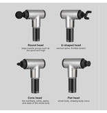 Riaxyoo Pistola para dispositivo de masaje profesional - 4 posiciones - 4 cabezas - Sport and Relax - Negro