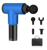 Riaxyoo Pistola per massaggio professionale con custodia - 4 posizioni - 4 teste - Sport e relax - Blu