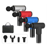 Riaxyoo Professioneel Massage Apparaat Gun Inclusief Opbergtas - 4 Standen - 4 Koppen - Sport en Relax - Blauw