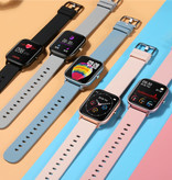 COLMI P8 Smartwatch Smartband Smartfon Fitness Sport Activity Tracker Zegarek OLED iOS iPhone Android Czarny silikonowy pasek