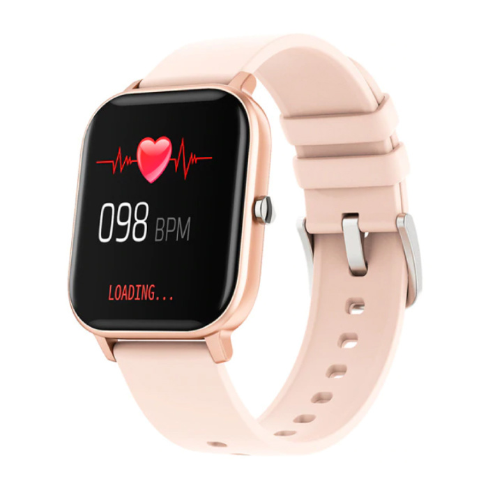 P8 Smartwatch Smartband Smartfon Fitness Sport Activity Tracker Zegarek OLED iOS iPhone Android Pasek silikonowy Różowe złoto
