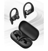 Dacom Écouteurs sans fil Athlete avec crochet d'oreille Sport - Contrôle tactile - TWS Bluetooth 5.0 Écouteurs sans fil Écouteurs Écouteurs Noir