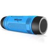 Zealot Altoparlante wireless S1 con torcia per bicicletta - Scatola altoparlante Bluetooth 5.0 senza fili con soundbar blu