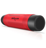 Zealot Haut-parleur sans fil S1 avec lampe de poche pour vélo - Soundbar Wireless Bluetooth 5.0 Speaker Box Red