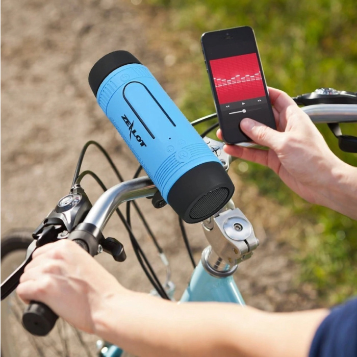 Zealot Altavoz inalámbrico S1 con linterna para bicicleta - Soundbar Wireless Bluetooth 5.0 Speaker Box Marrón