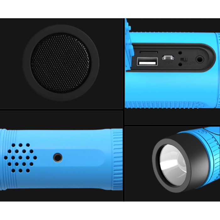 Zealot Altavoz inalámbrico S1 con linterna para bicicleta - Soundbar Wireless Bluetooth 5.0 Speaker Box Marrón