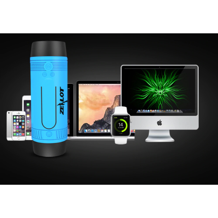 Zealot Altavoz inalámbrico S1 con linterna para bicicleta - Soundbar Wireless Bluetooth 5.0 Speaker Box Marrón