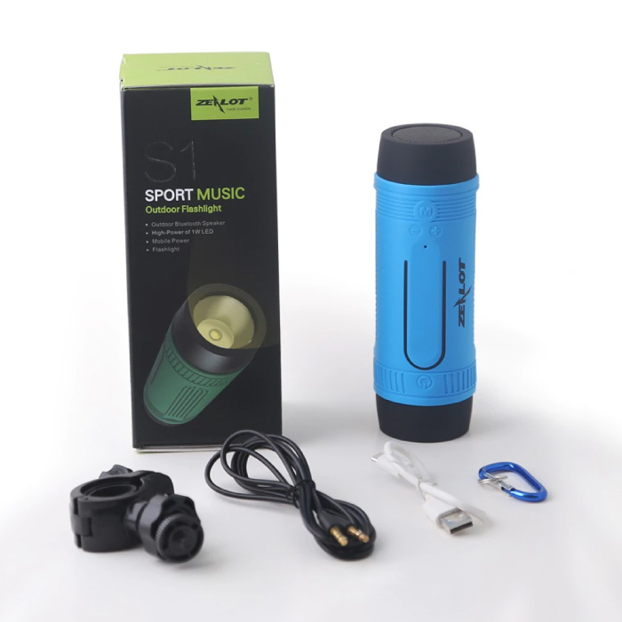 Zealot Altavoz inalámbrico S1 con linterna para bicicleta - Soundbar Wireless Bluetooth 5.0 Speaker Box Marrón
