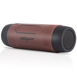 Zealot Haut-parleur sans fil S1 avec lampe de poche pour vélo - Soundbar Wireless Bluetooth 5.0 Speaker Box Brown