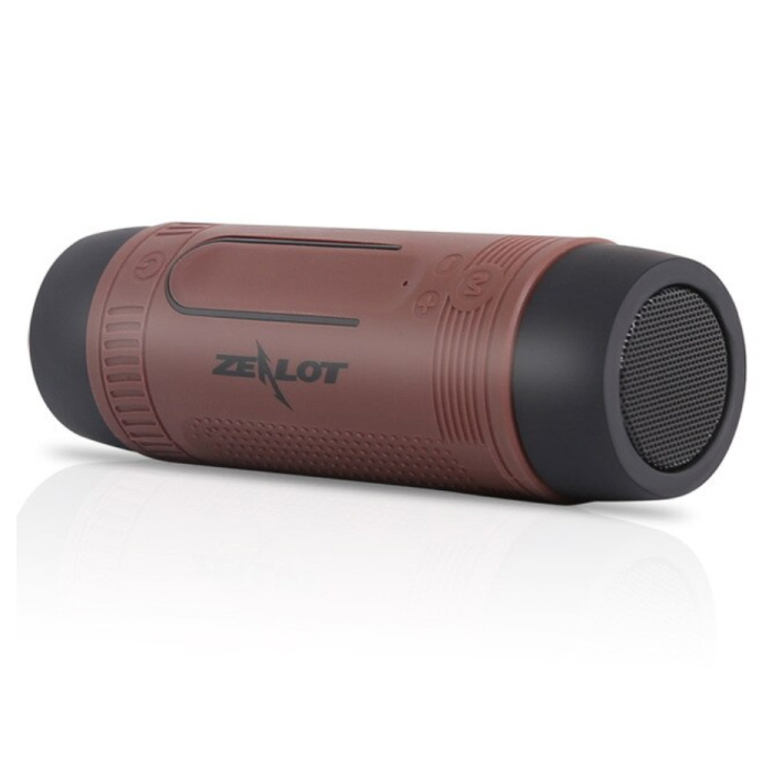 S1 Wireless Speaker with Flashlight for Bicycle - Soundbar Wireless Bluetooth 5.0 Speaker Box Brown