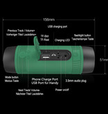 Zealot Altavoz inalámbrico S1 con linterna para bicicleta - Soundbar Wireless Bluetooth 5.0 Speaker Box Verde