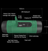 Zealot S1 Draadloze Luidspreker met Zaklamp voor Fiets - Soundbar Wireless Bluetooth 5.0 Speaker Box Groen