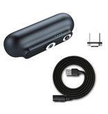 Stuff Certified® Mini banco de energía magnético USB-C 2600mAh - Cargador de batería de emergencia externo negro