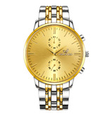 Orlando Orologio in acciaio per uomo - cinturino in pelle movimento anologo di lusso per uomo al quarzo