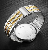 Orlando Montre en acier pour homme - Bracelet en cuir Anologian Luxury Movement for Men Quartz