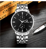 Orlando Steel Watch for Men - Leather Strap Anologue Luxury Movement for Men Quartz