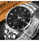 Orlando Steel Watch for Men - Leather Strap Anologue Luxury Movement for Men Quartz