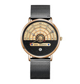 Dom Original Montre de nuit et de jour - Mouvement de luxe Anologian pour homme et femme - Noir