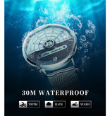 Dom Original Night and Day Watch - Movimento anologo di lusso per uomini e donne - Argento